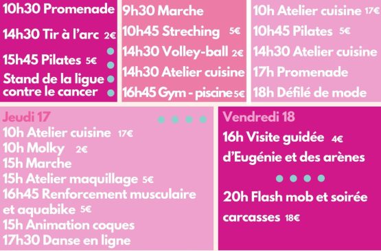 Semaine octobre rose à Eugénie les Bains