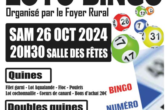 Loto Bingo Le 26 oct 2024