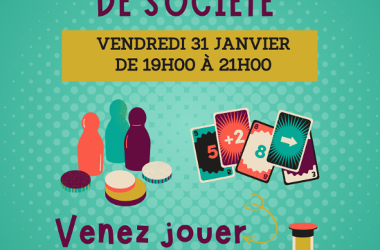 Soirée jeux de société Le 31 janv 2025