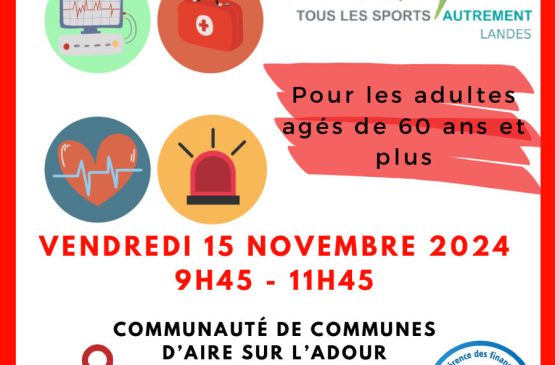 Formation aux premiers secours pour les séniors Le 15 nov 2024